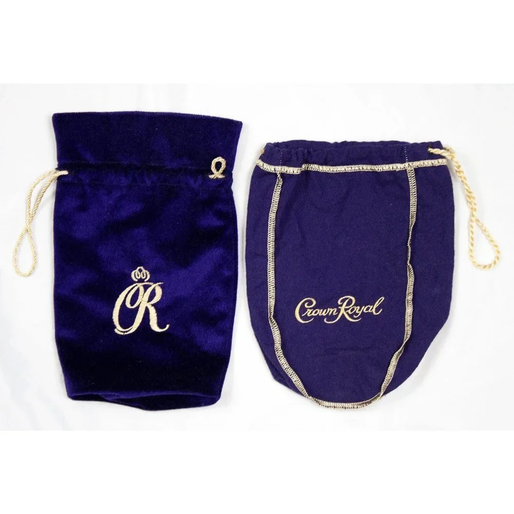 Crown Royal Purple & Gold Drawstring 2 Bags